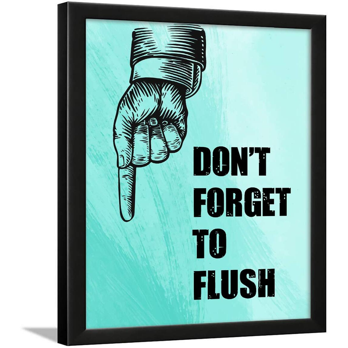 Chaka Chaundh - Bathroom Posters With Frame - Washroom Quotes Frames - Toilet Quotes Wall Hanging - Bathroom Etiquette Poster  Bathroom Rules Poster - (14 X 11 Inches) (Aqua Color)