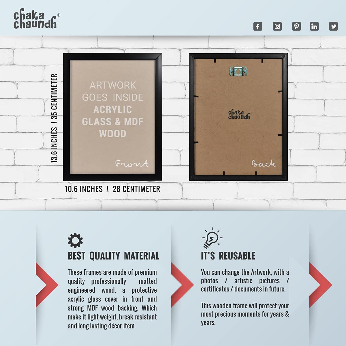 Chaka Chaundh - Yoga Quotes Frames - Meditation Quotes Wall Frame - Yoga Wall Frames - Yoga Wall Decor - Yoga Wall Art - Yoga Posters For Wall - (13.6 X 10.6 Inches) (Yoga Adds Years - White)