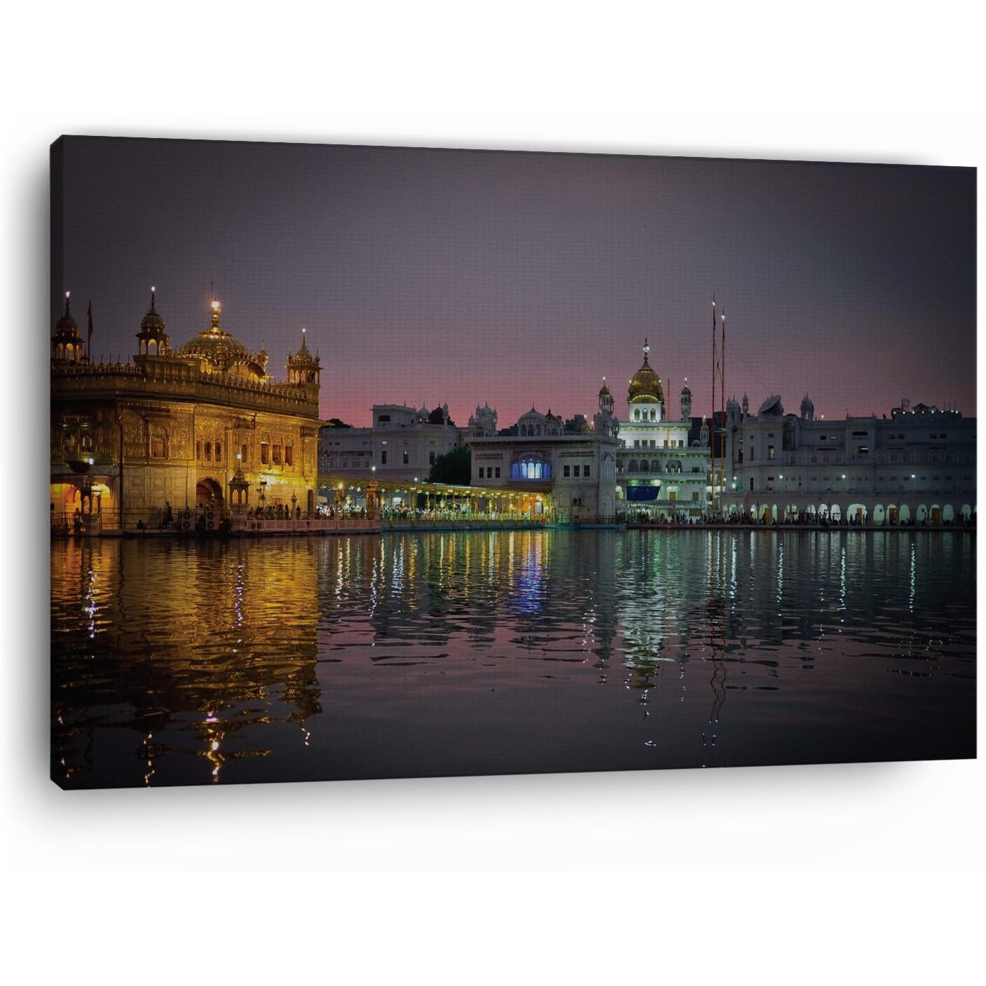 Truecanvas Sri Harmandir Sahib, Wooden Framed Canvas Paintings For Home Decor | Bedroom, Living Room,Wall Decoration | Wall Art Painting, Ct0292, Size 16 X 24 In