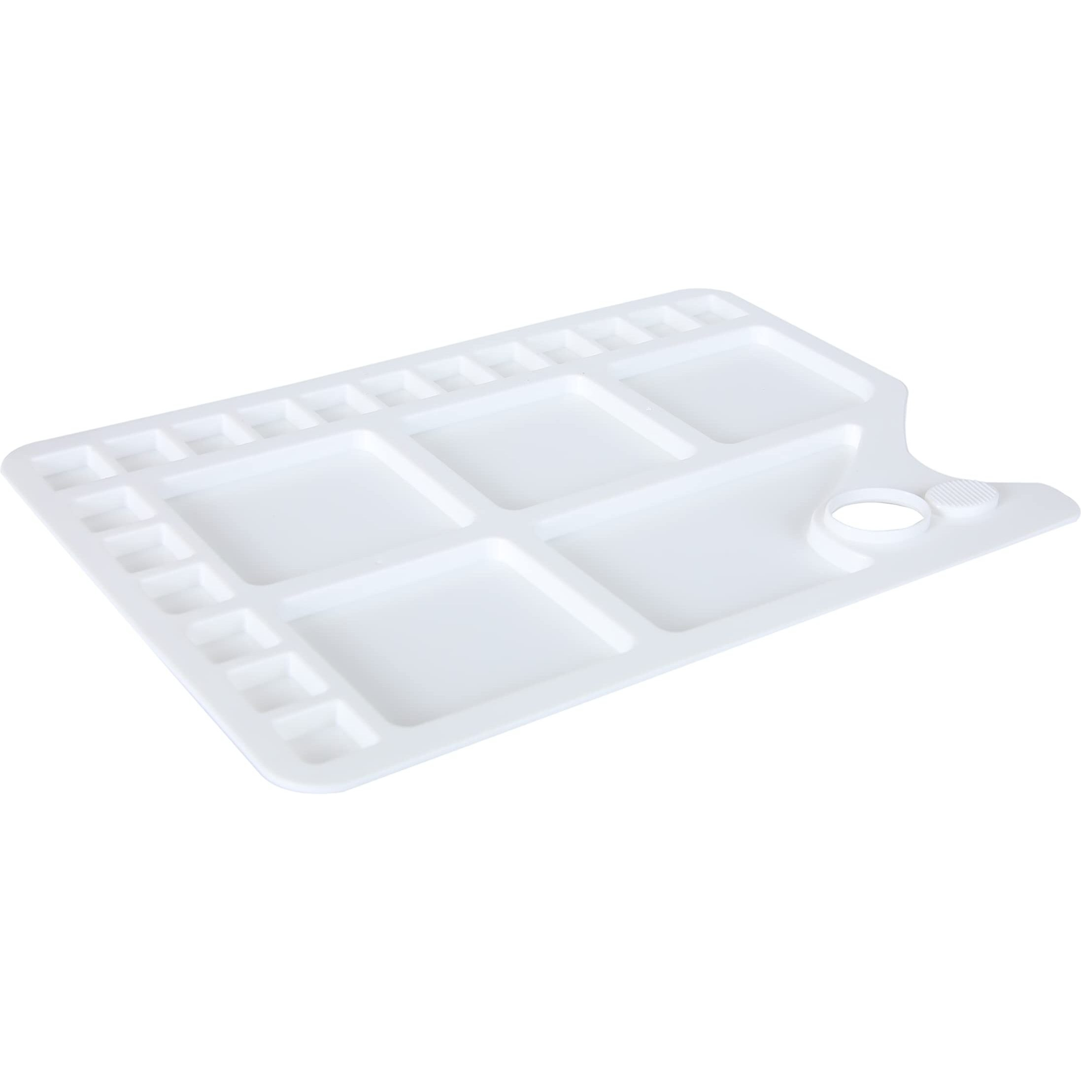 Brustro Rectangle 23 Well Plastic Palette - 34.5 X 23.5Cm, Ergonomic Design | Ideal For Watercolour, Oils, Acrylics, Tempera, Poster Paints, Professional Artists & Fine Art Students