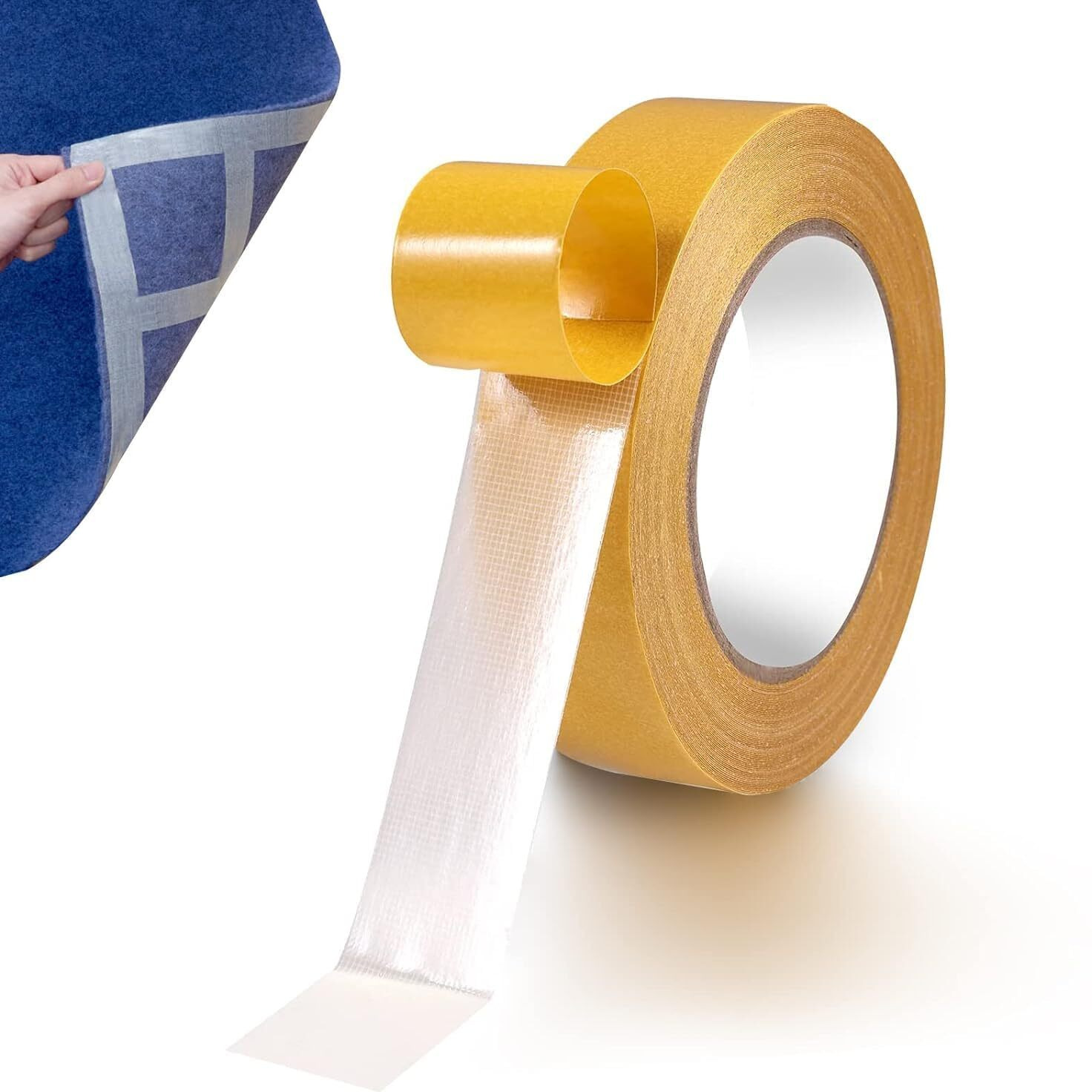 Prostuff.In 5M Multi-Purpose Double Sided Carpet Tape Adhesive Keeps Rugs In Place On Carpet Super Strong Sticky Tape Non Slip Waterproof Removable Mesh Grid Suitable For Hardwood Floors Mats