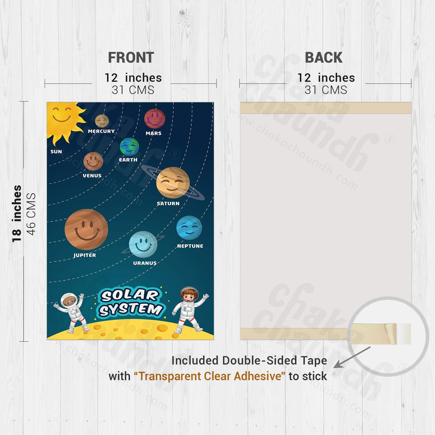 Chaka Chaundh  Educational Posters For Preschool Kids Classroom Learning (Set Of 10) - Charts For Kids Learning - Alphabet A B C D, 1 2 3 Numbers, Solar System & Maps Poster - Children Study Poster In Nursery For 2 3 4 5 Year Old - (18 X 12 Inches)