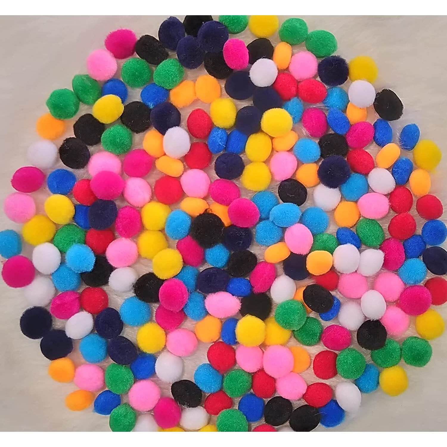 Tarni Multicolor Pom Poms, Pompoms 1.2 Cm Thick Pack Of 300 Pcs For Hobby Supplies And Diy Creative Crafts Decorations (300 Pompoms),