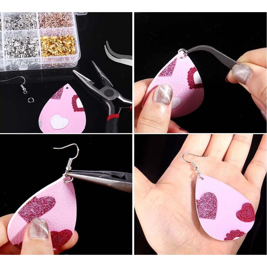 Diy Crafts 600 Grm, Dull Silver, Earring Making Kit Jewelry Makes Supplies With Earring Post Jump Rings Earring Back Tweezers Jump Ring Opener For Earring Jewelry Di(600 Grm, Dull Silver)