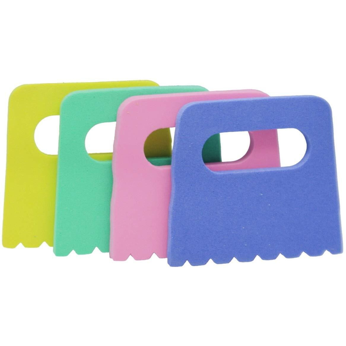 Lakeer Plain Foam Brush For Painting, Art And Craft Projects Set Of 4 Sponge Painting Brushes Kids Painting Kits Early Diy Learning Include Foam Brushes