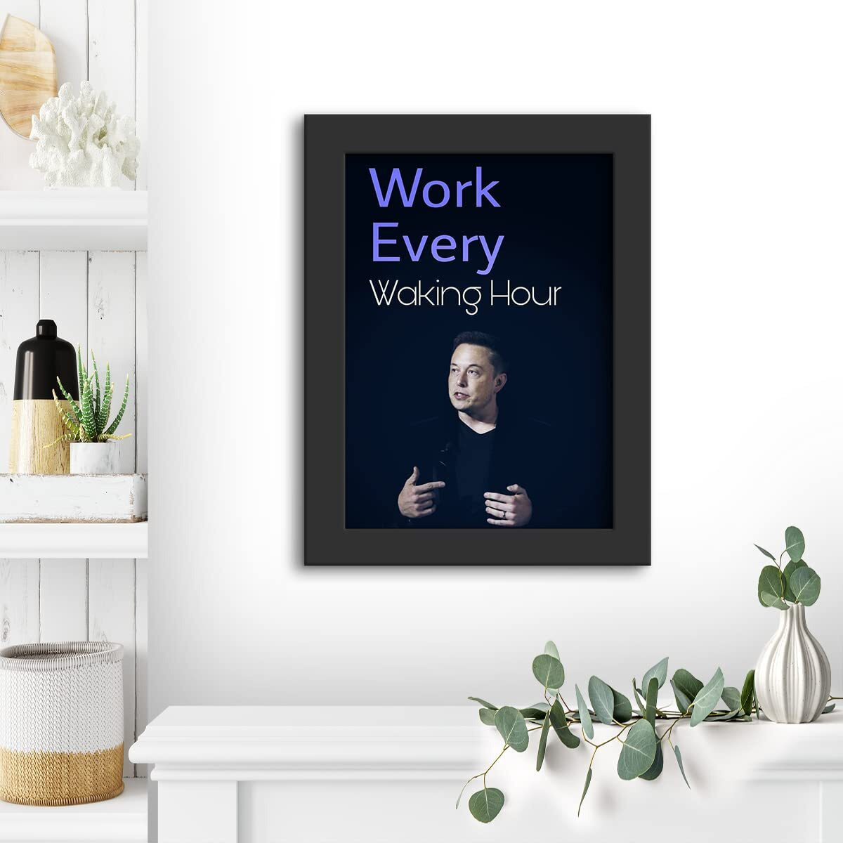Dmcreativitycraft Elon Musk Motivational Wall Frames Framed Posters For Office, 9.5 X 12.5 Inches, Matt Laminated Poster With 1 Inch Black Photo Frame Quotes Living, Study And Desk Decoration