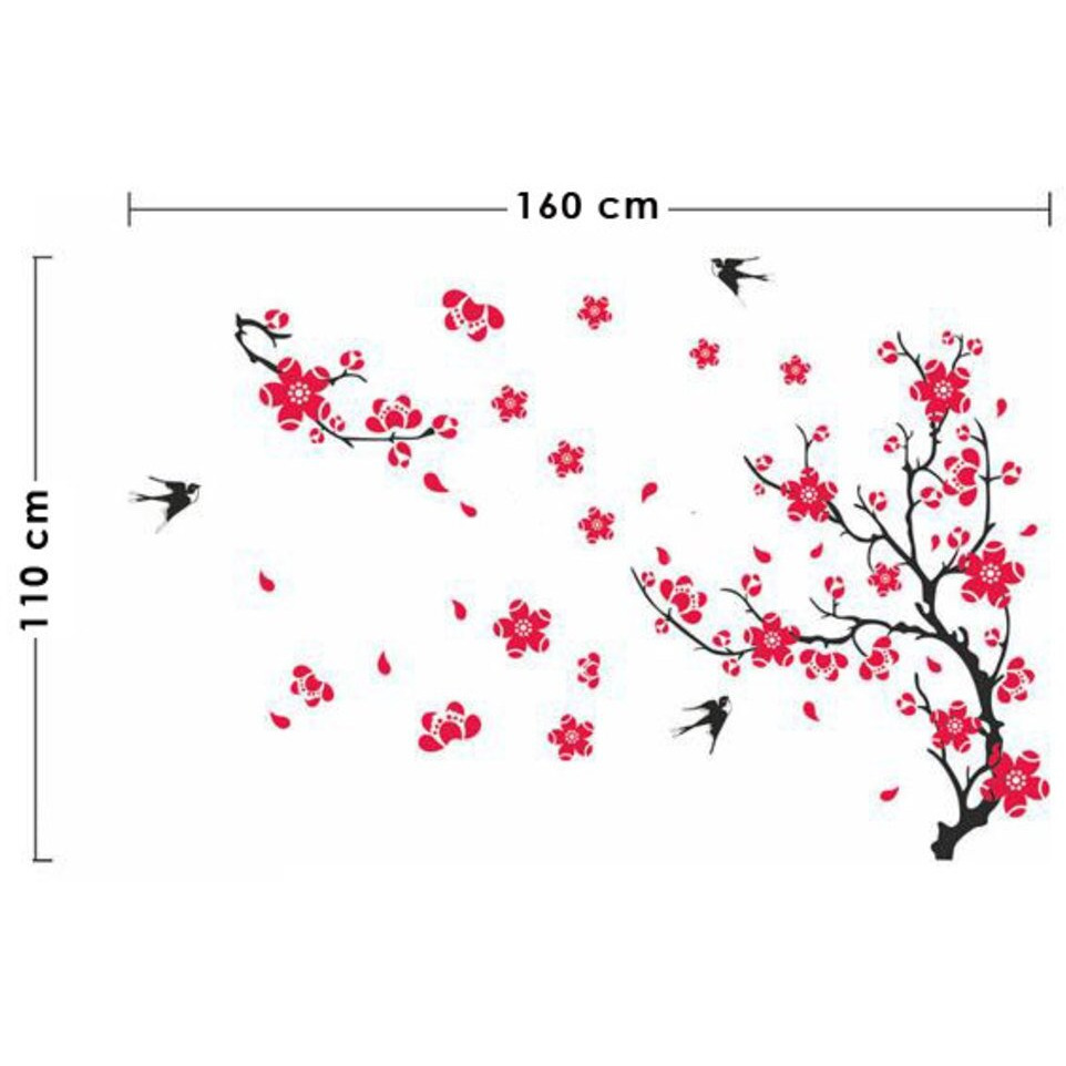 Decals Design 'Branch With Flowers' Wall Sticker (Pvc Vinyl, 50 Cm X 70 Cm)