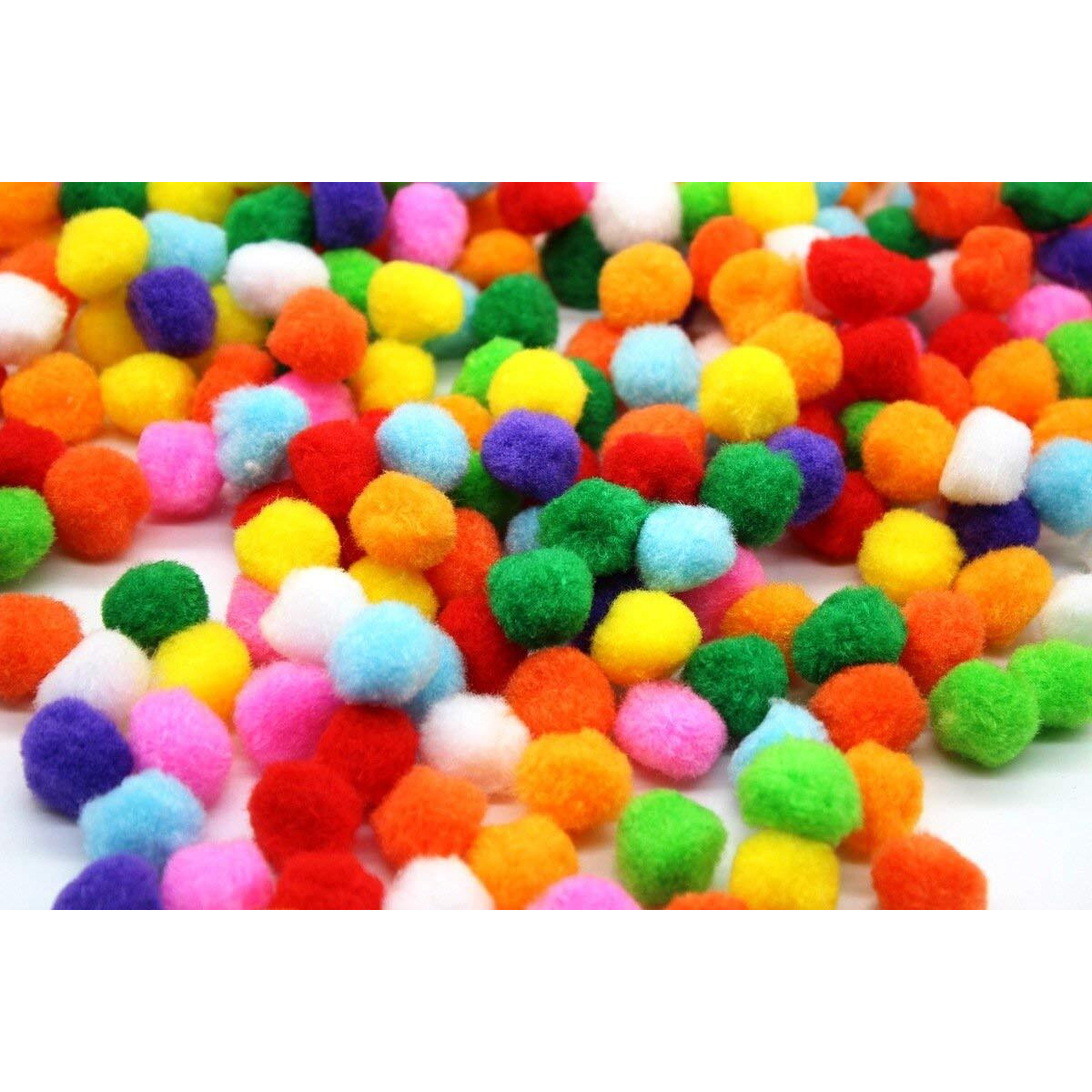 Schubert Round Shaped Pompom Mixed Color Soft Fluffy For Art & Craft, Party Decoration, Handicrafts (Size 2Cm / Approx 200 Pcs)