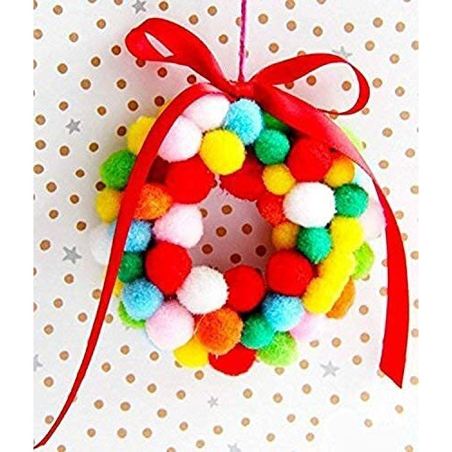 Schubert Round Shaped Pompom Mixed Color Soft Fluffy For Art & Craft, Party Decoration, Handicrafts (Size 2Cm / Approx 200 Pcs)