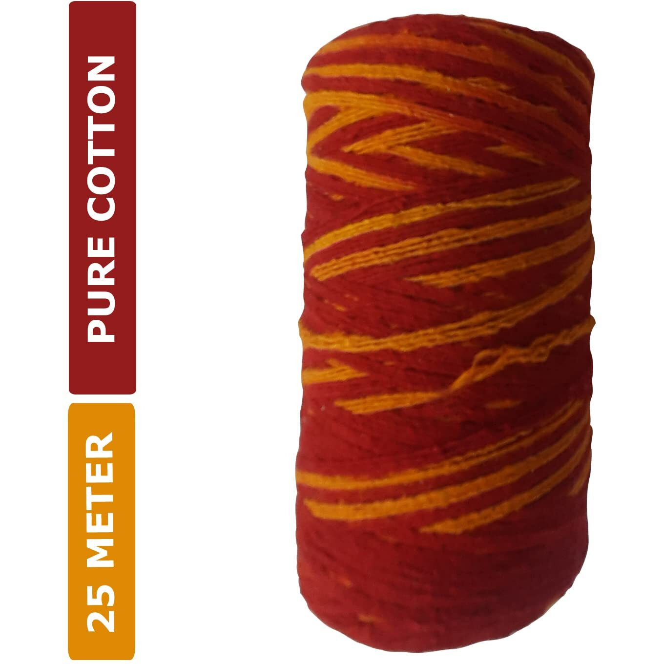 Pure Cotton Maanglik Mouli Dhaga Kalawa Roll For Puja | Best Hindu Religious Mouli | Wrist Thread Band/Mouli Rakhi/Raksha Sutra Roll (25 Meter Each) Pack Of 6 Pec