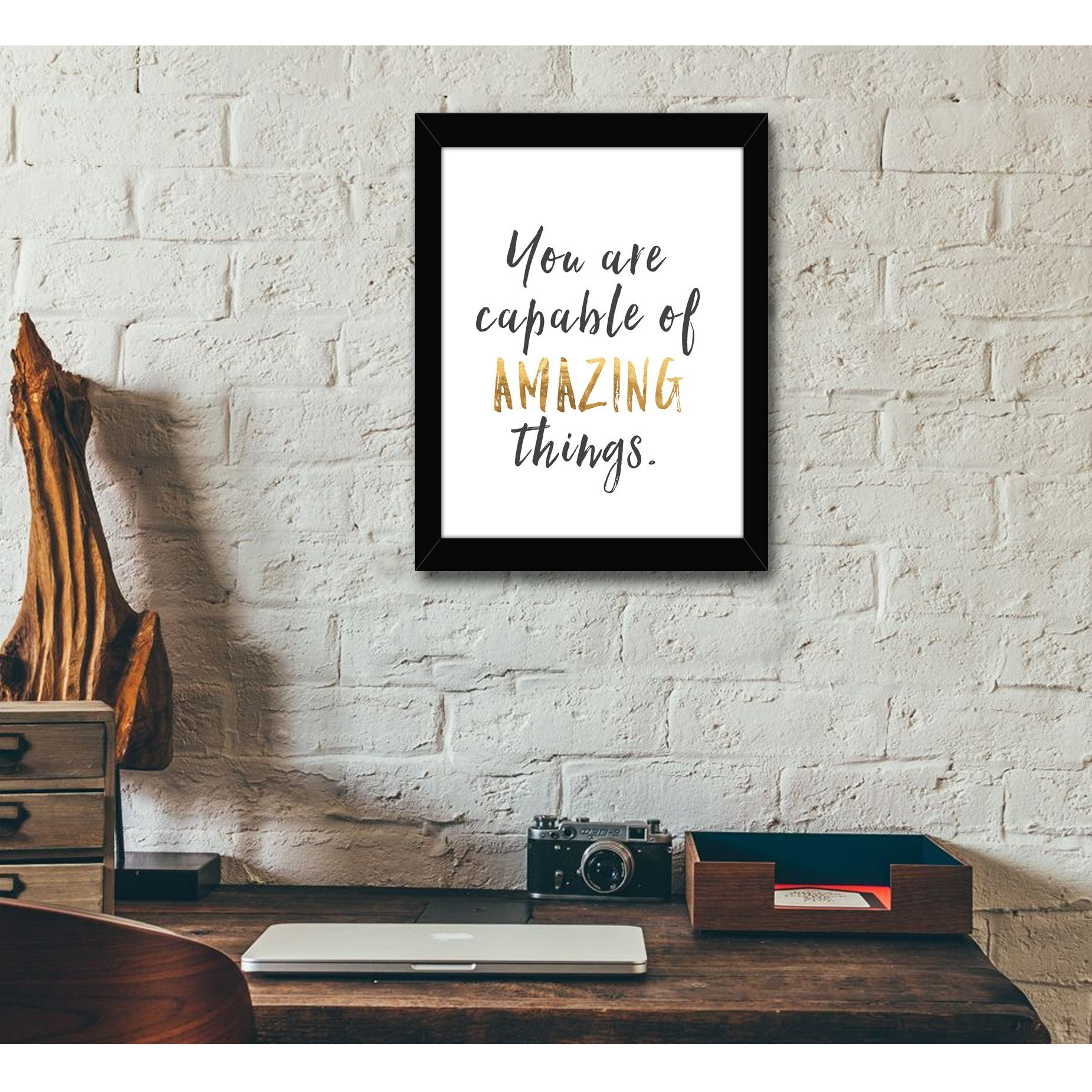 Tied Ribbons Inspirational Posters With Frames Motivational Quotes Wall Frames For Home Office Kids Mom Girls Living Room Bedroom Classroom Study Room Students Aesthetic Gift Items