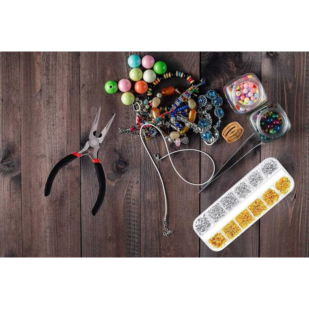 Diy Crafts 50 Grm, Antique Silver, Earring Hooks Earring Jewelry Making Kit Earring Hooks For With Jump Rings Earring Backs Pliers Tweezers Jump Ring Opener For Jewelry M (50 Grm, Antique Silver)