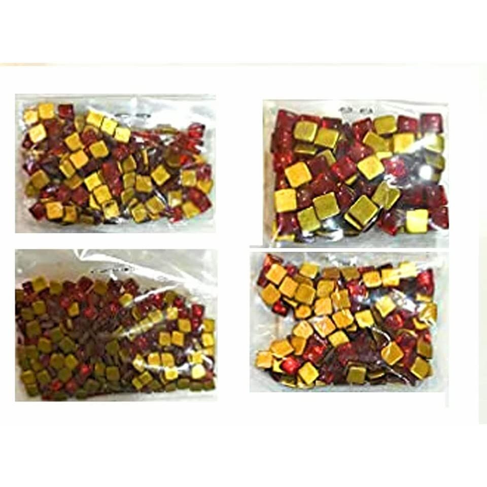 Square Tanjore Painting Kundan Stones Set (3Mm-6Mm, Multicolor)-100 Stones Per Size And Colour In A Pack (8X4 Mm)
