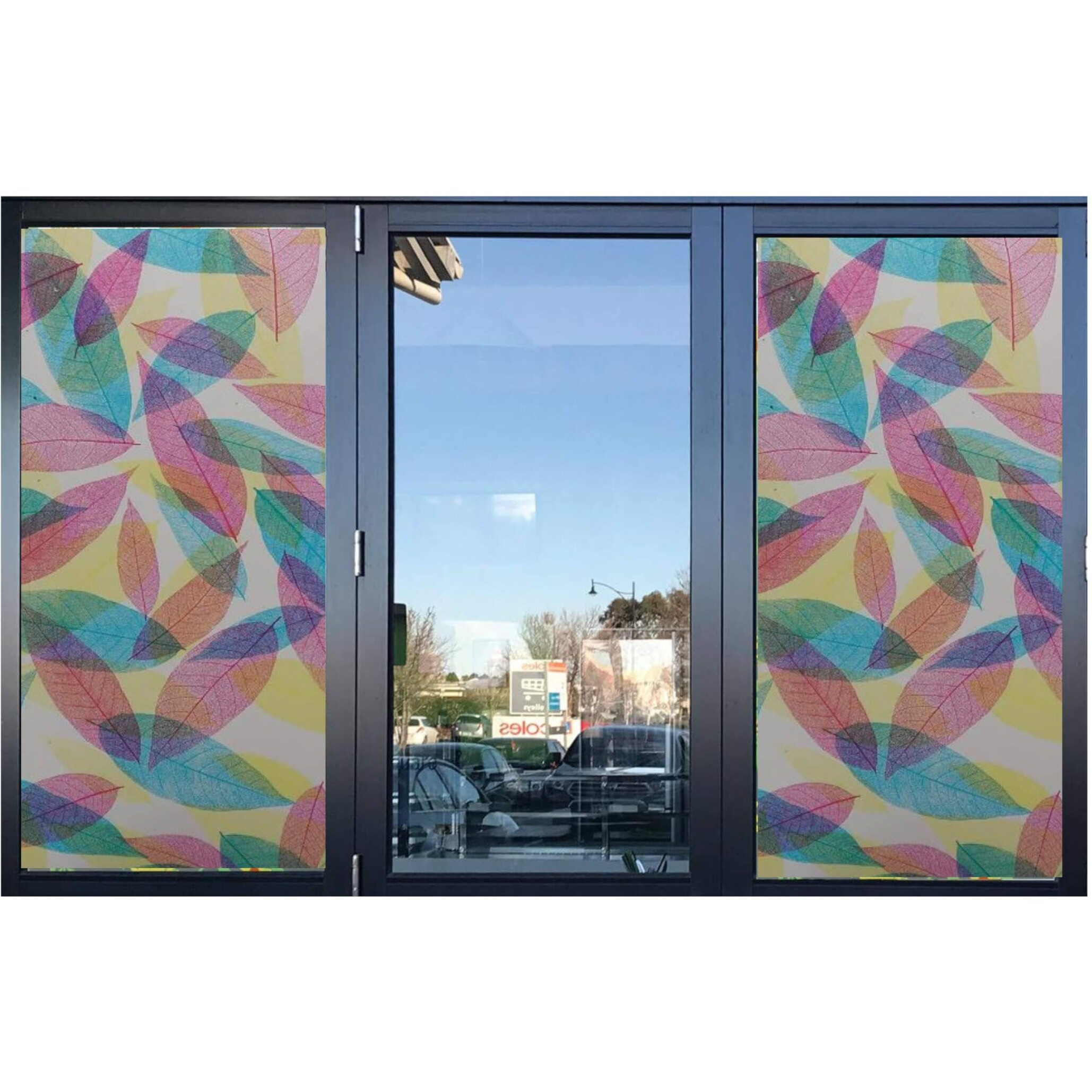 Indian Royals Multi Colour Leaves Designviny Uv Protective Rustproof Waaterproof Self Adhesive Glass Window Sticker (200 Cm X 45 Cm)