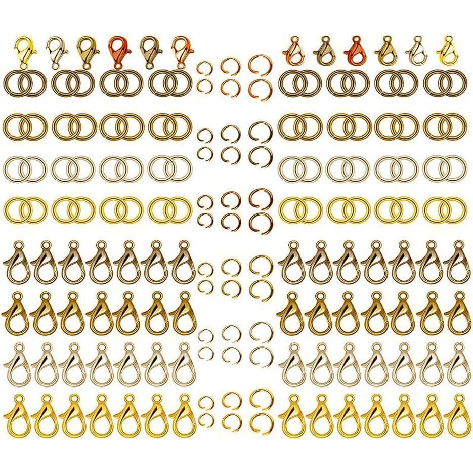 Diy Crafts 100 Grm, Antique Bronze, Jewelry 1000+ Jump Rings & 20 Pcs Lobster Claw Clasps, Open Jump Rings 4Mm - 10Mm For Jewelry Making Key Rings Necklace Repa(100 Grm, Antique Bronze)