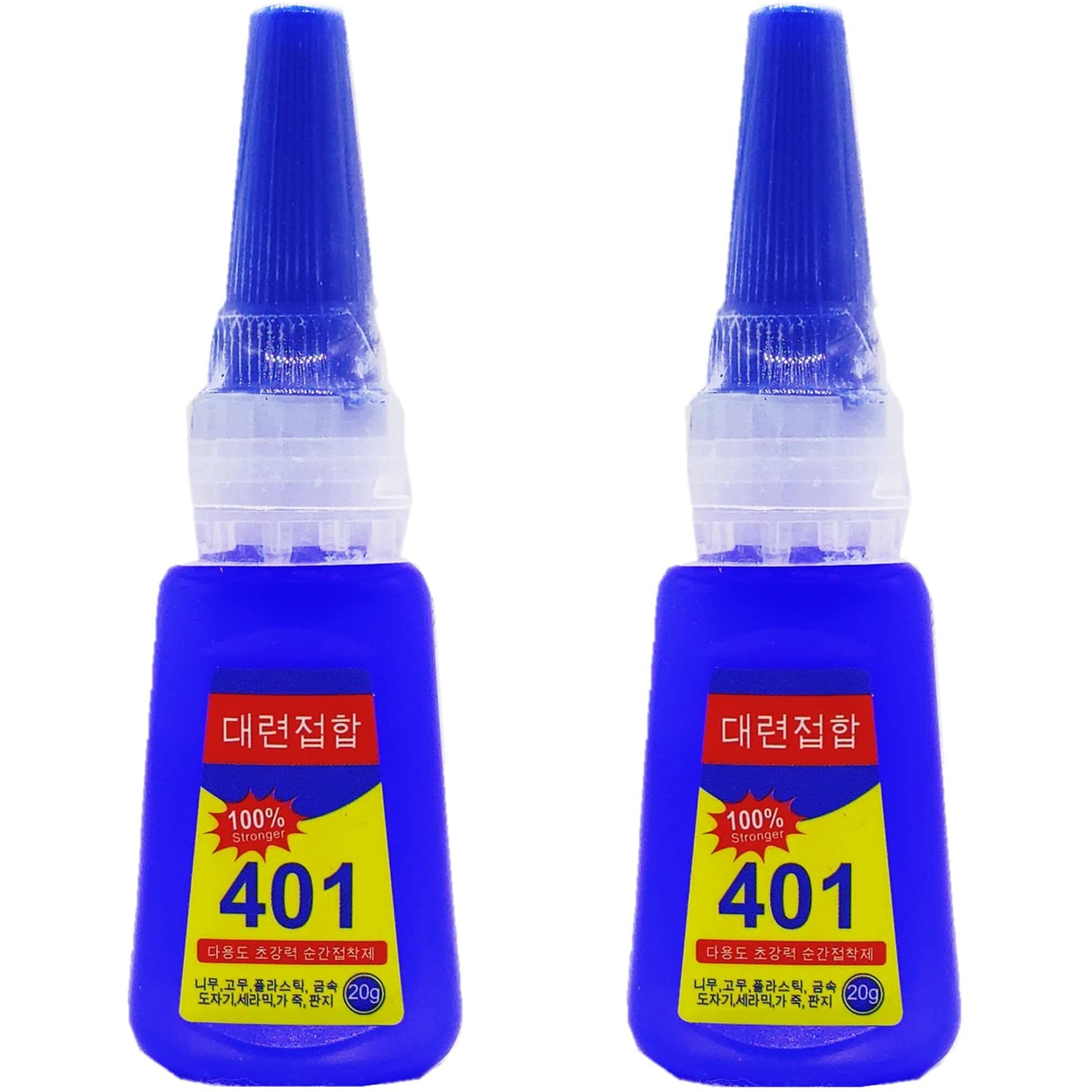 Trendy Look Professional Nail Art Super Glue Stronger 20G Bottle 401 Rapid Fix Handmade Adhesive Quick Dry Quick Sol Ceramic Glass Glue Dye Craft Tool Transparent (Pack Of 2)