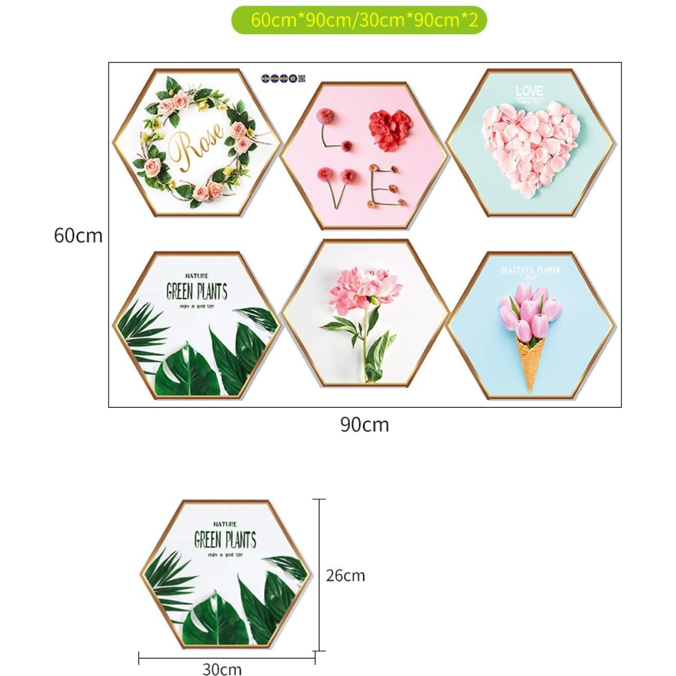 Jaamso Royals Tropical Plants Pattern Frame Vinyl Film Self Adhesive Wallsticker (60 Cm X 90 Cm)