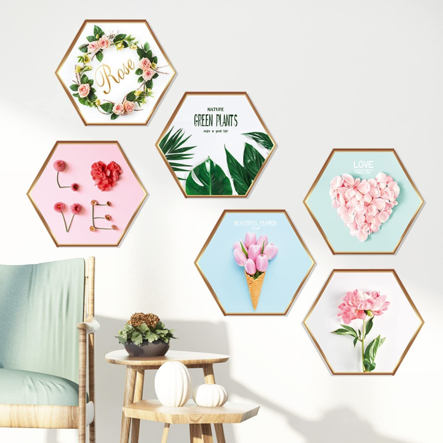 Jaamso Royals Tropical Plants Pattern Frame Vinyl Film Self Adhesive Wallsticker (60 Cm X 90 Cm)