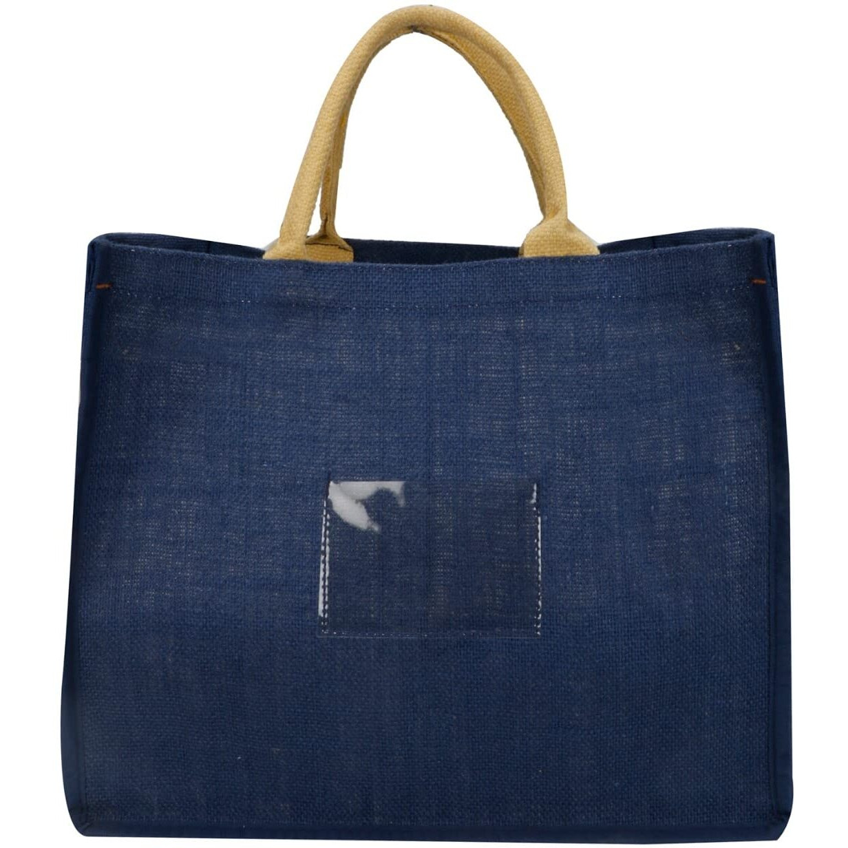 Double R Bags Reusable Grocery Shopping Jute Gift Bag With Cotton Handle For Wedding, Return Gifts & Birthday Party - (Blue) Pack Of 12
