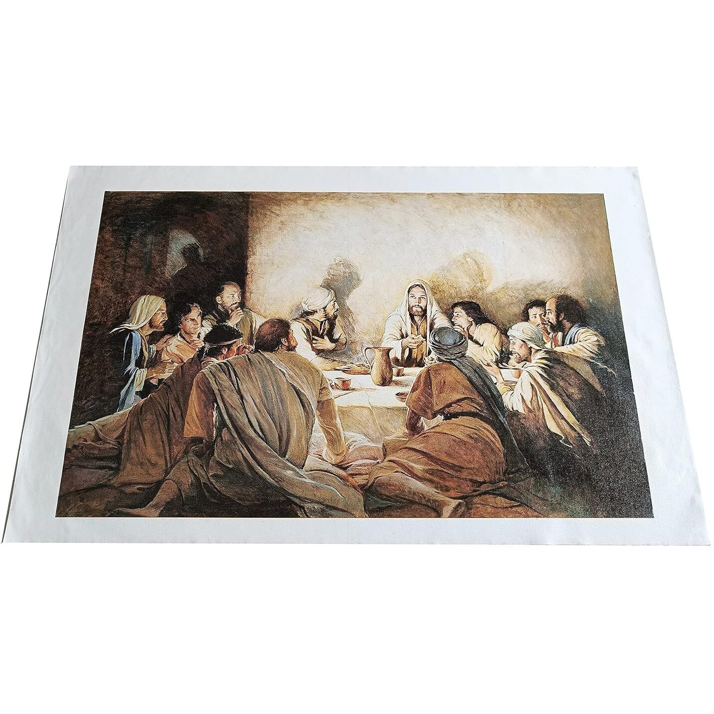Elegance Last Supper Of Jesus Christ Big Size Canvas Painting Picture Photo Christian Art For Wall Living Room Dining Room Home Decor Painting Size - 44 Length X 27.5 Height Inch