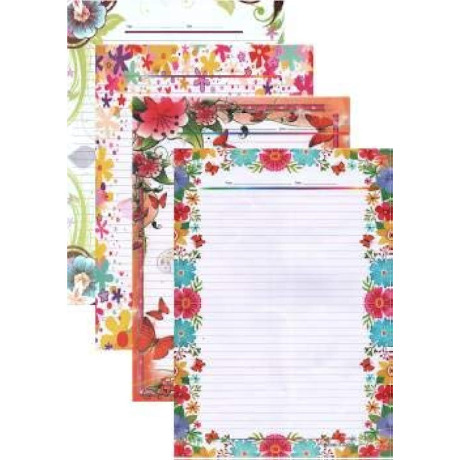 Eclet One Side Ruled Designer Sheets, A4 Size - Pack Of 80 Sheets