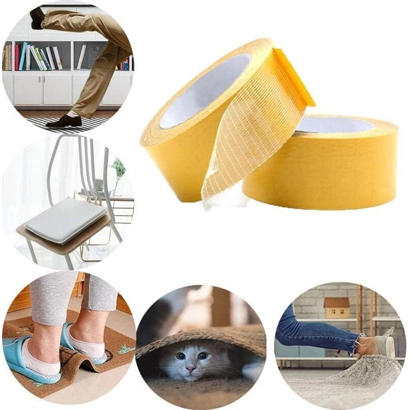 Stodern Super Strong Double-Sided Carpet Tape, 5M X 5Cm  Heavy Duty Non-Slip Rug Adhesive For Hardwood Floors, Tiles, Linoleum  Waterproof & Easily Removable