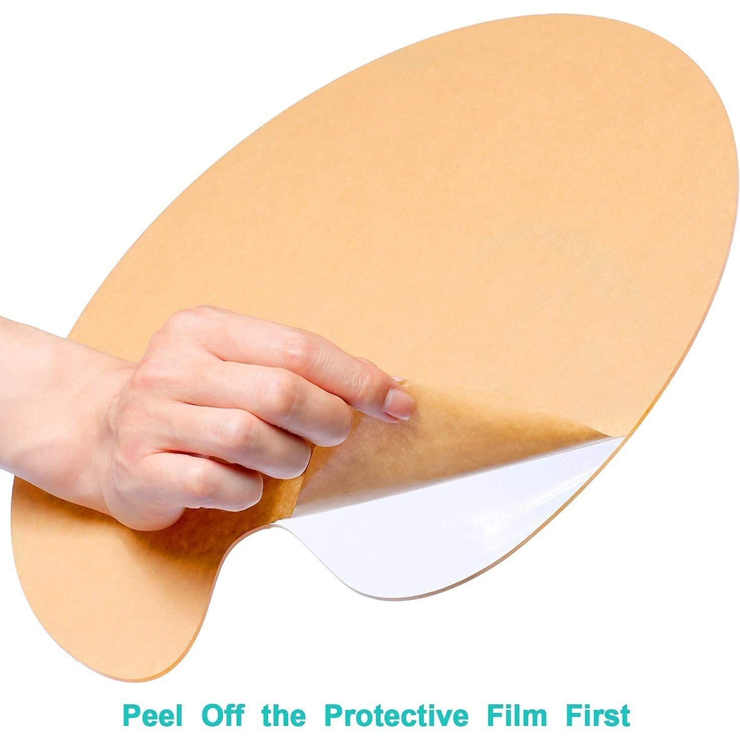 Amigozz Pigment Tray(30X20Cms). Clear Acrylic Paint Palette Oval Shaped Artist Painting Palette Non-Stick Oil Paint Palette With Thumb Hole And Protective Brown Paper For Diy Art Craft Painting