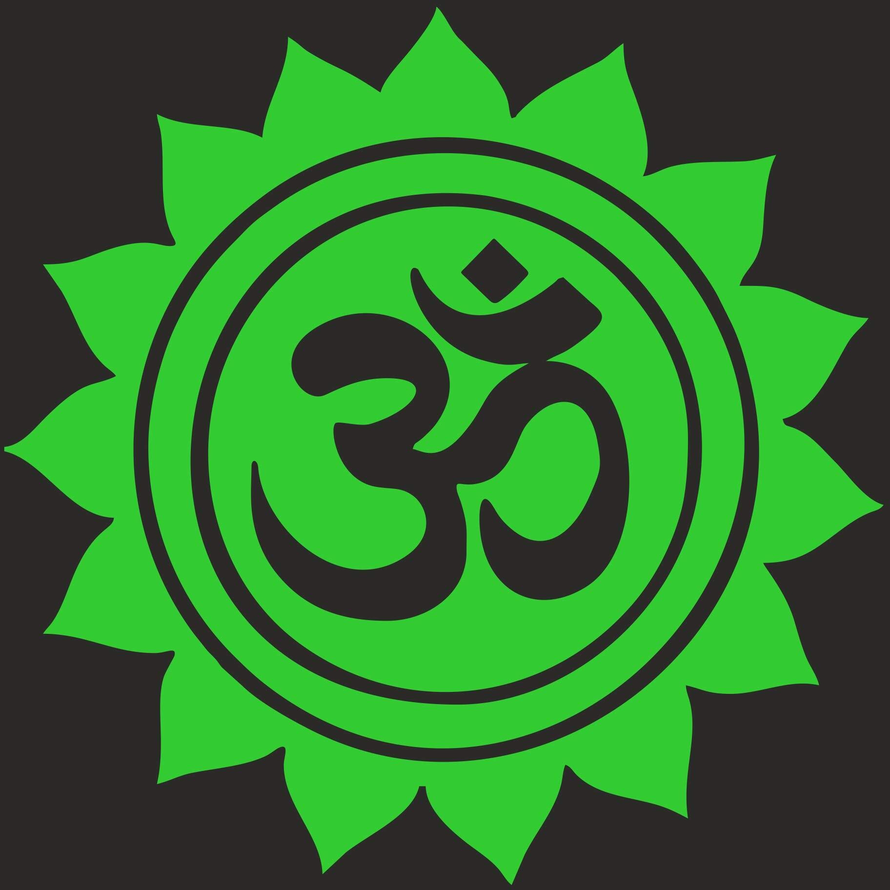 Dreamkraft Monk Wish Neon Black Glow In The Dark Radium Decorative Om Wall Stickers (20X20 Cm)