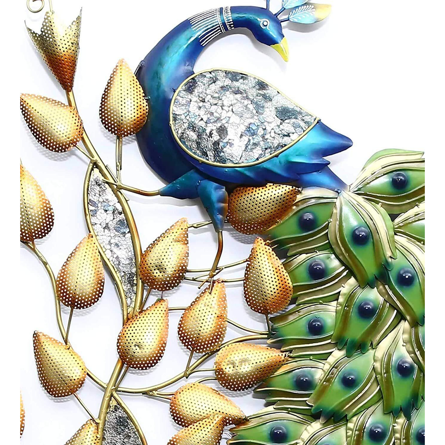 World Decor Led Peacock Metal Wall Decor - Medium - 6 Feet (Multicolor)