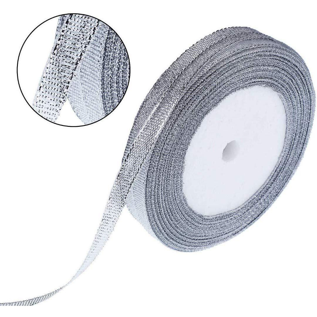 Diy Crafts Pack Of 5X Rolls, Silver Glitter Ribbons, Silver Glitter Ribbons Metall (Pack Of 5X Rolls, Silver Glitter Ribbons)