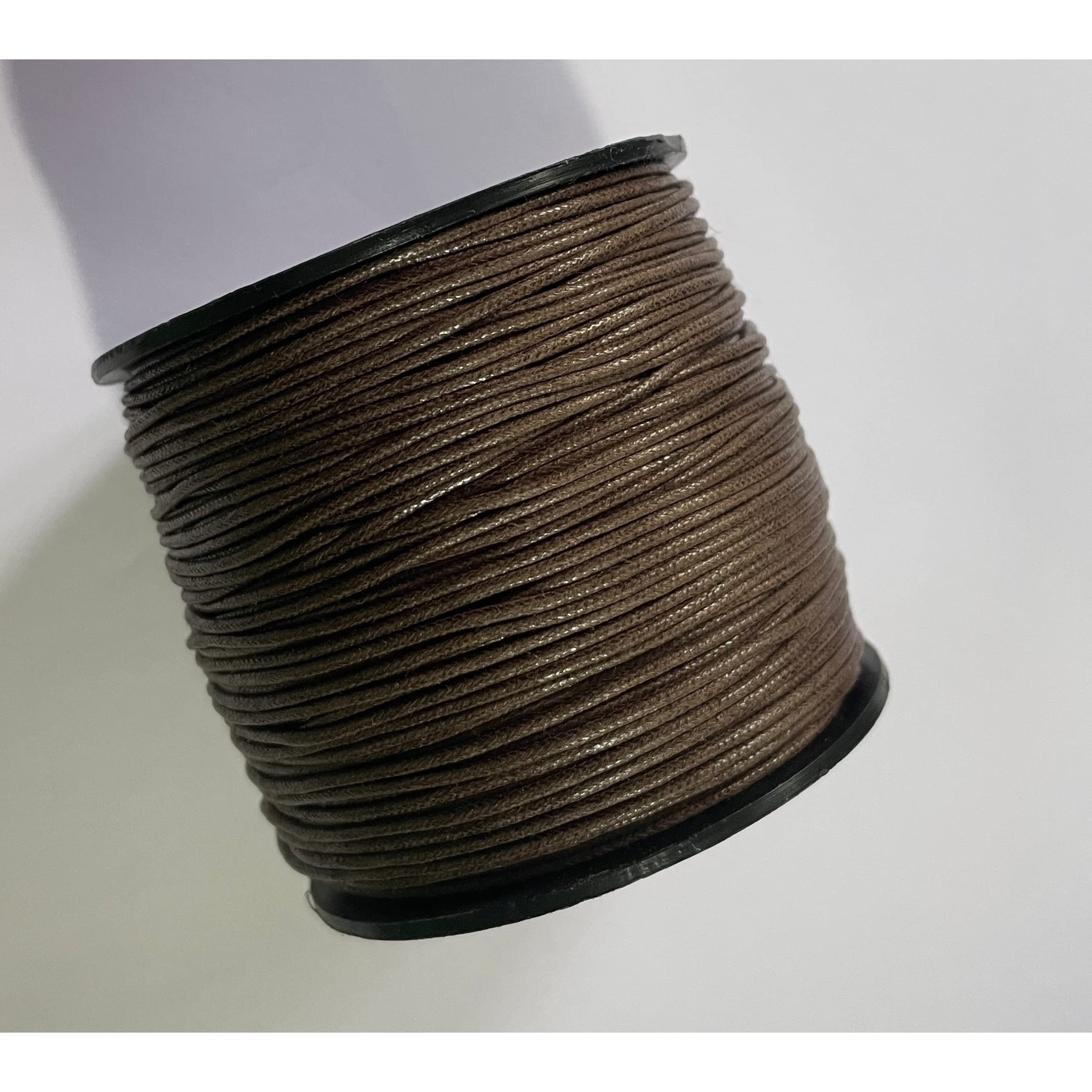 Omx (100 Mtr/Roll) String Waxed Cotton Cords Round Accessories For Jewelry Making Pack Of 1 Piece,1.5 Mm Thick (Dark Brown Chocolate Colour)