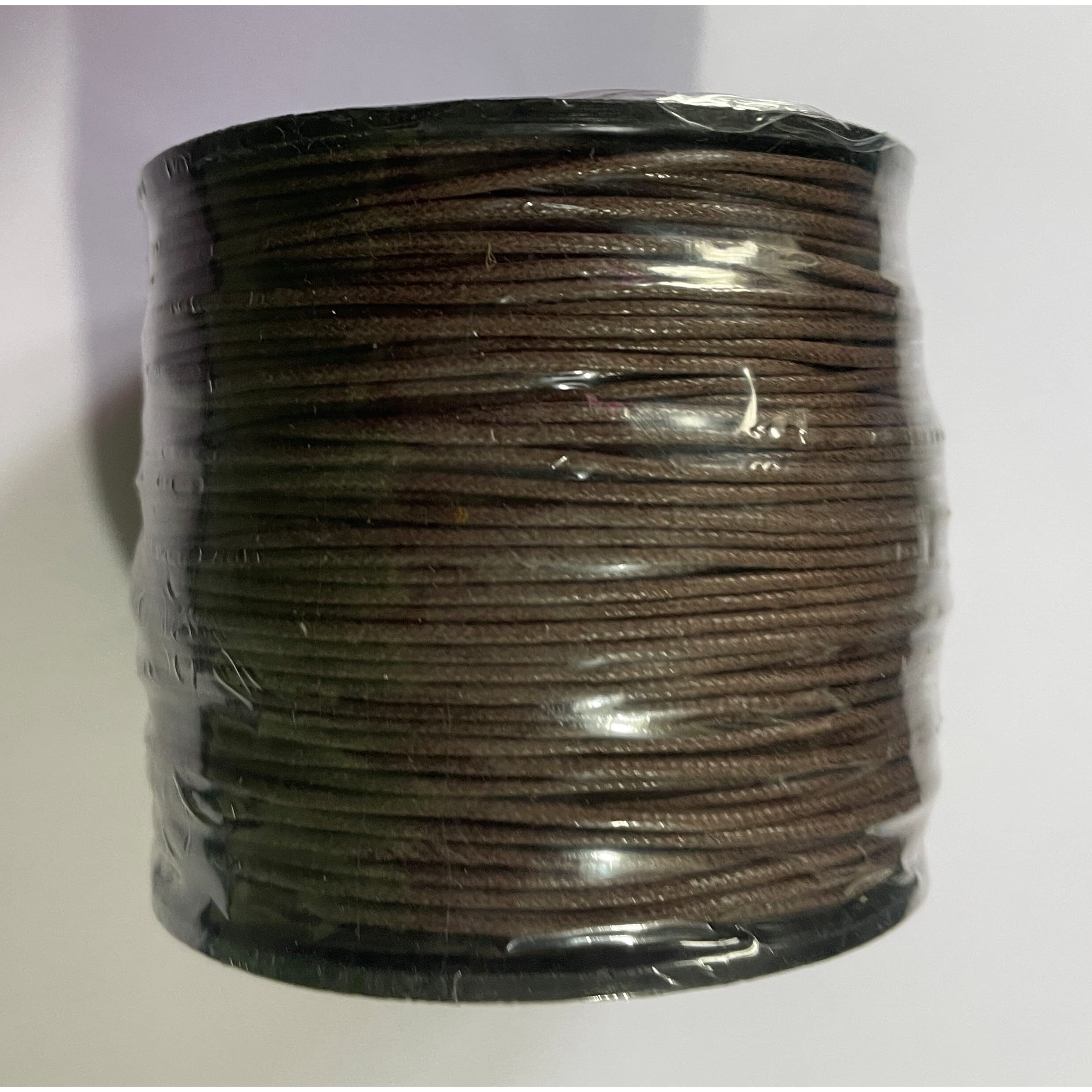 Omx (100 Mtr/Roll) String Waxed Cotton Cords Round Accessories For Jewelry Making Pack Of 1 Piece,1.5 Mm Thick (Dark Brown Chocolate Colour)