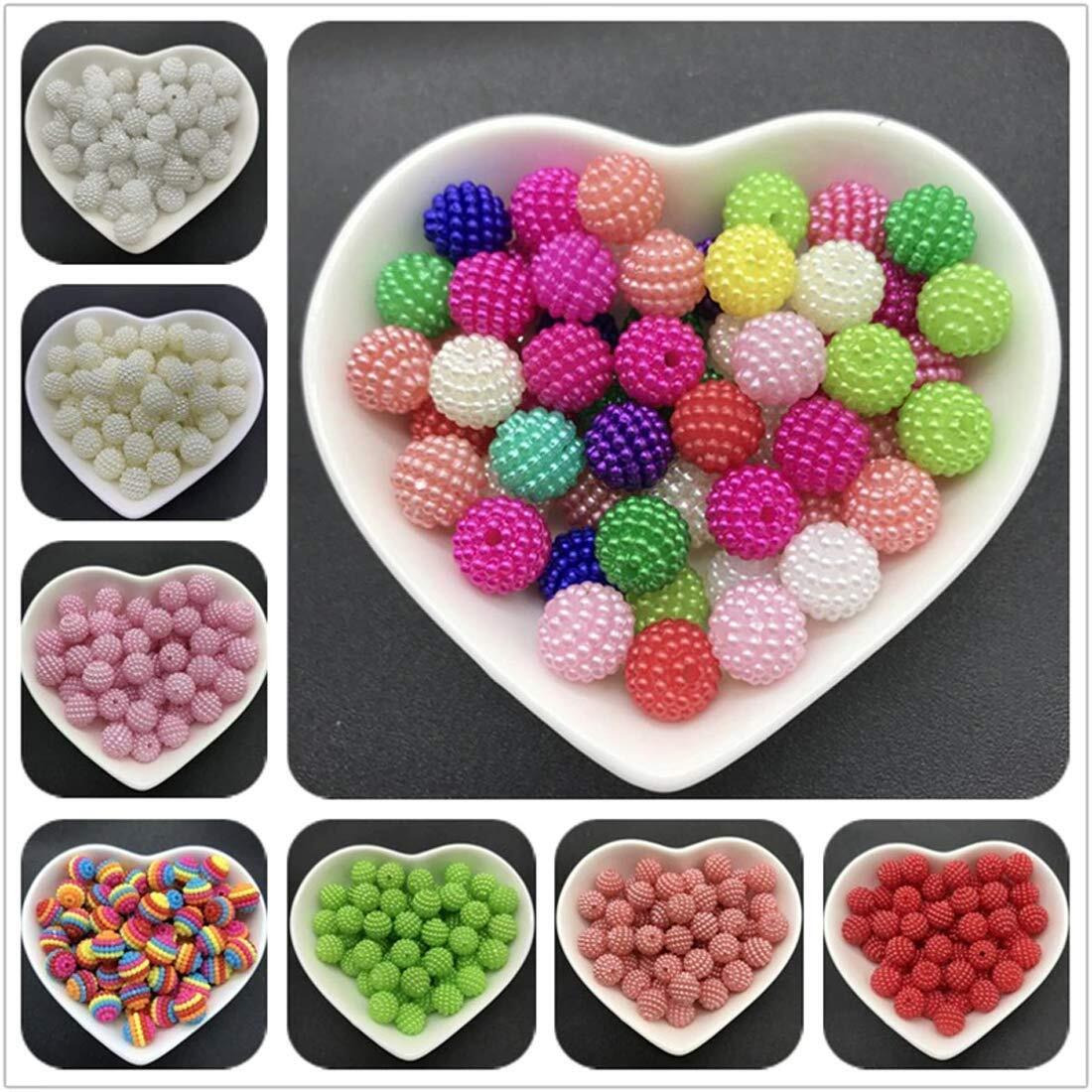 Diy Crafts Pack Of 50 Pcs 50X1, Random/Mix - Multi Colour, 10Mm 50Pcs Acrylic Beads Bayberry Beads Round Loose Beads Fit Europe Beads For J(Pack Of 50 Pcs 50X1, Random/Mix - Multi Colour)