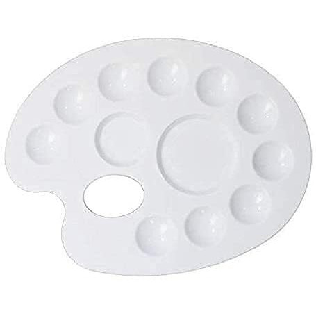 Eclet Large Elliptical Shape Colour Pallete, Paint Mixing Palette, Painting Plate, Watercolor Pallet, Tray For Acrylic Paints, Palate For Colouring With 12 Compartments For Artists, Students, Kids(Pack Of 2)