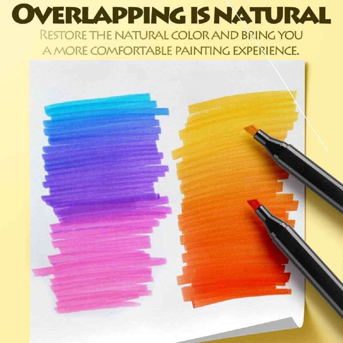Narval Dual Tip Colorful Art Markers Sketch Pens 48 Pcs Dual Tip Highlighter + Markers Double-Sided Pen Set For Drawing Sketching Permanent Sketch Markers For Kids Adult (48)