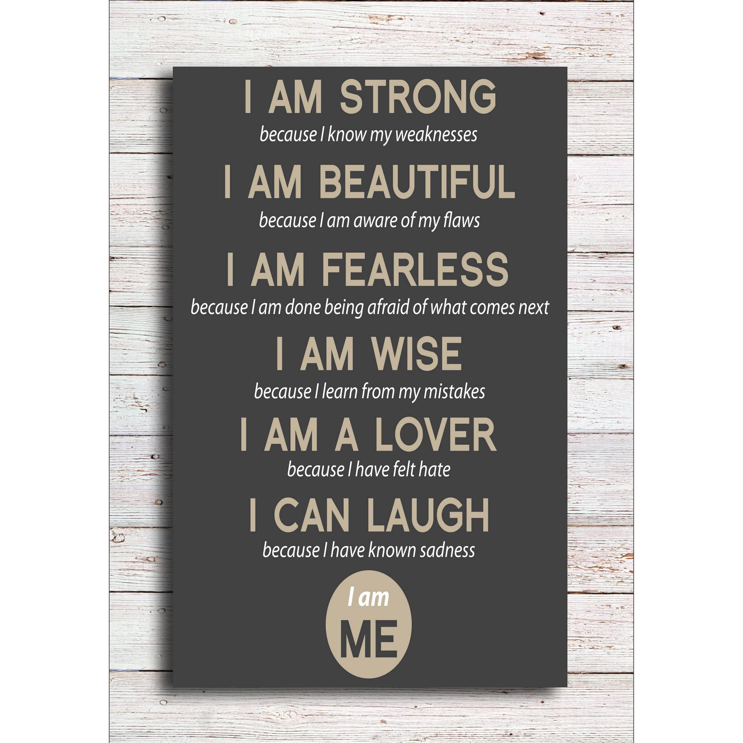 Pixelartz Wall Poster - I Am Strong - Motivational - Hd Quality Poster