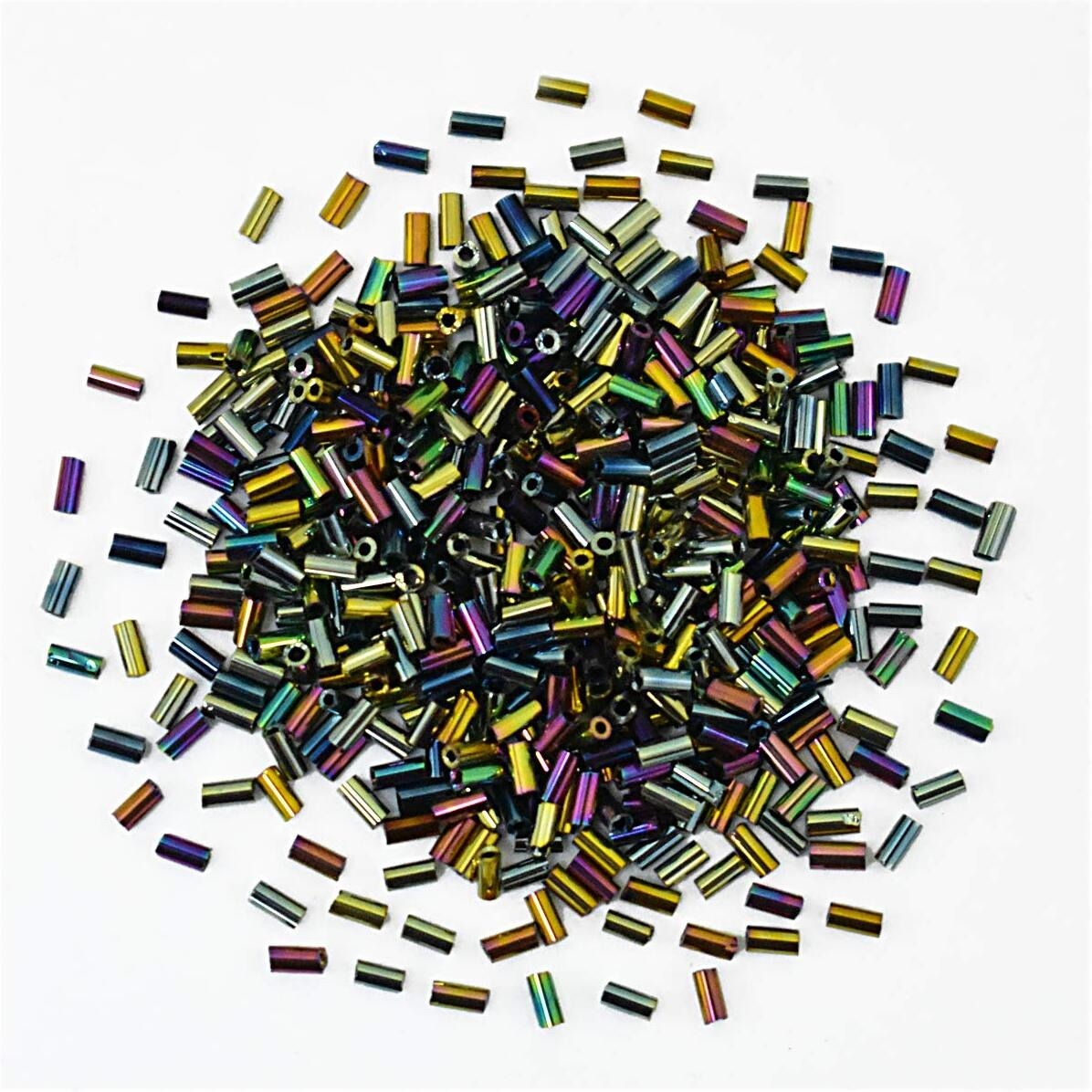 Embroiderymaterial Bugle Beads For Jewellery Craft Embroidery Making Purpose (Multi Color, 100 Gram)