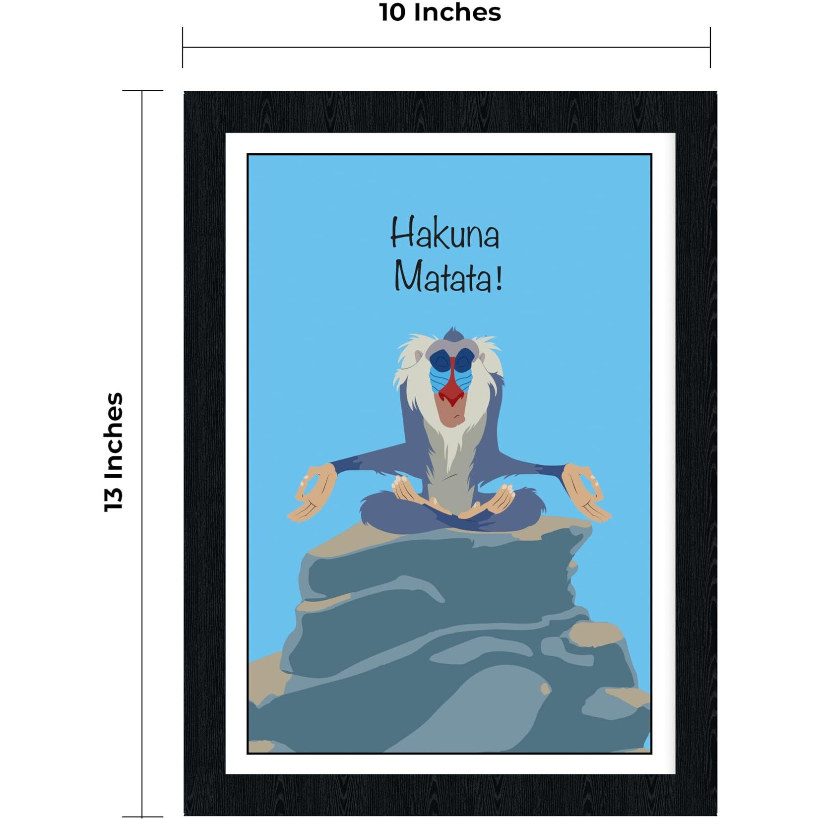 Generic Hakuna Matata Timon And Pumba Rafiki Character Picture Poster From Movie Lion King Framed Artwork
