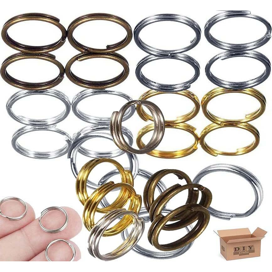 Diy Crafts 100 Pcs, 4-15Mm Mix Colour Sizes, 4-15Mm Mix Sizes Jump Ring Connector 4 Style Fashion Split Double Loops Open Key Chains Small Split Jump (100 Pcs, 4-15Mm Mix Colour Sizes)