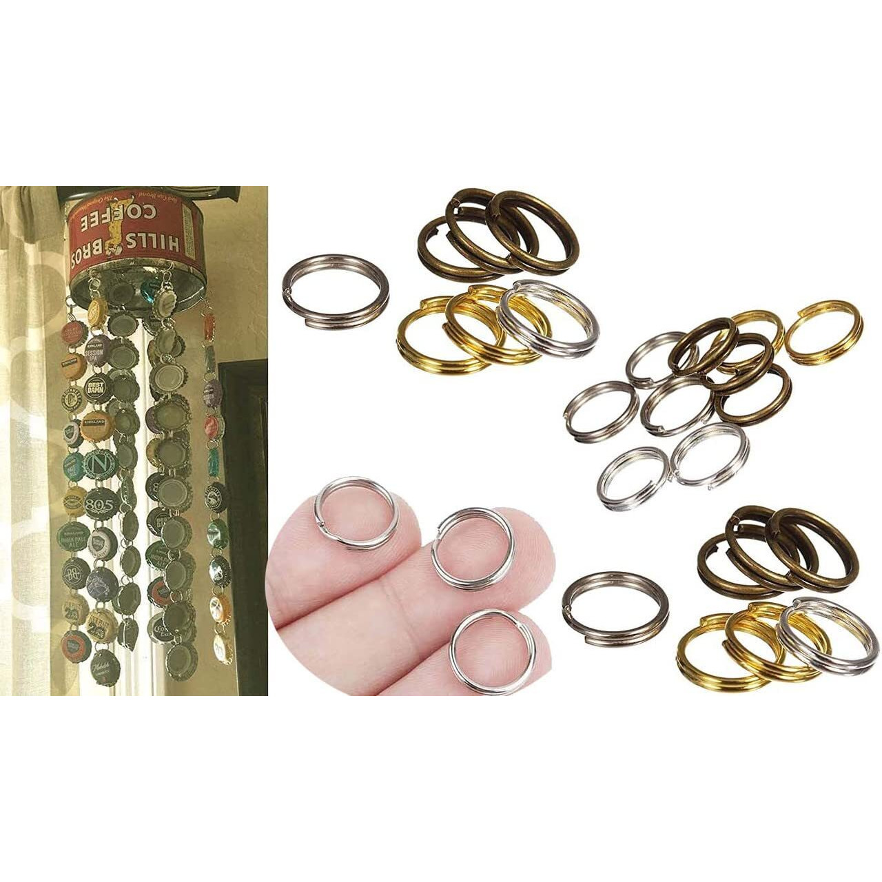 Diy Crafts 100 Pcs, 4-15Mm Mix Colour Sizes, 4-15Mm Mix Sizes Jump Ring Connector 4 Style Fashion Split Double Loops Open Key Chains Small Split Jump (100 Pcs, 4-15Mm Mix Colour Sizes)