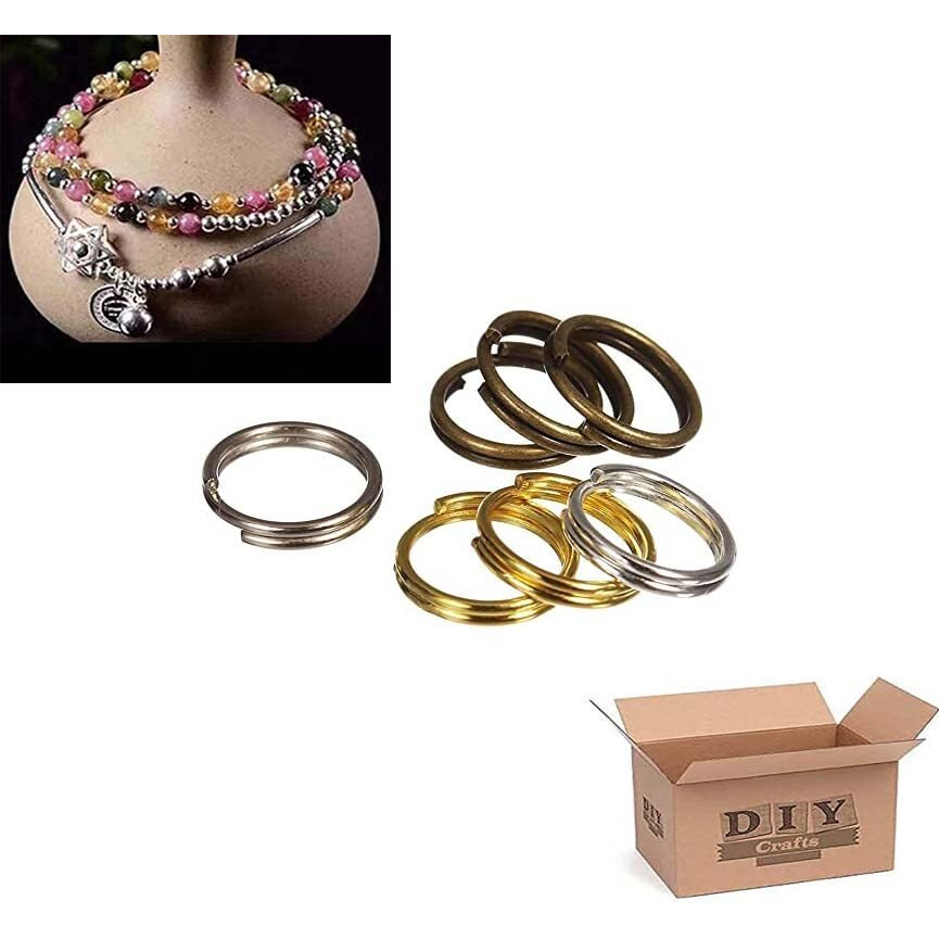 Diy Crafts 100 Pcs, 4-15Mm Mix Colour Sizes, 4-15Mm Mix Sizes Jump Ring Connector 4 Style Fashion Split Double Loops Open Key Chains Small Split Jump (100 Pcs, 4-15Mm Mix Colour Sizes)
