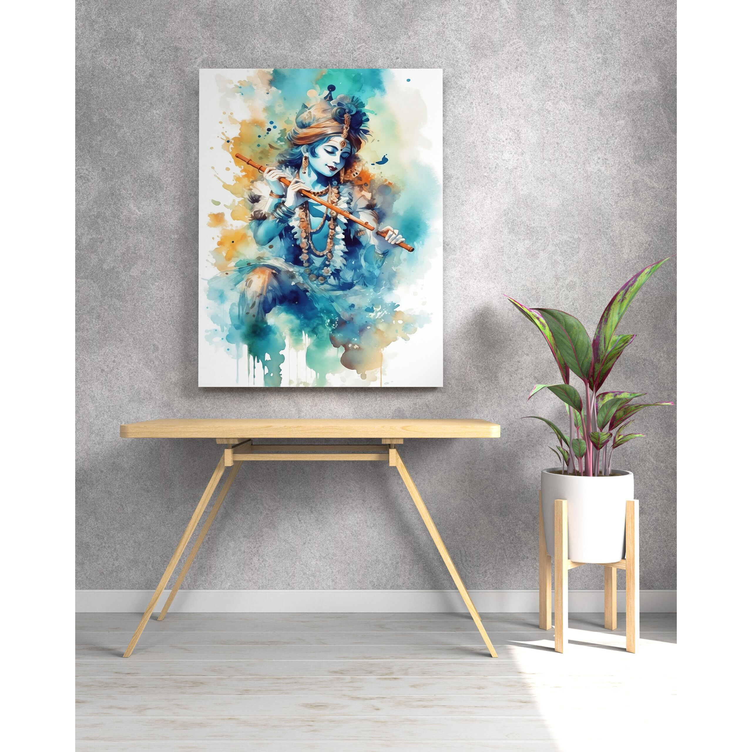 Nozvera Radha Krishna Buddha Ganesh Shiva Painting For Wall Decoration Big Size Canvas Wall Painting For Home Decor, Living Room, Bedroom, Office Hotel (22 * 34 Inch, Design 12)