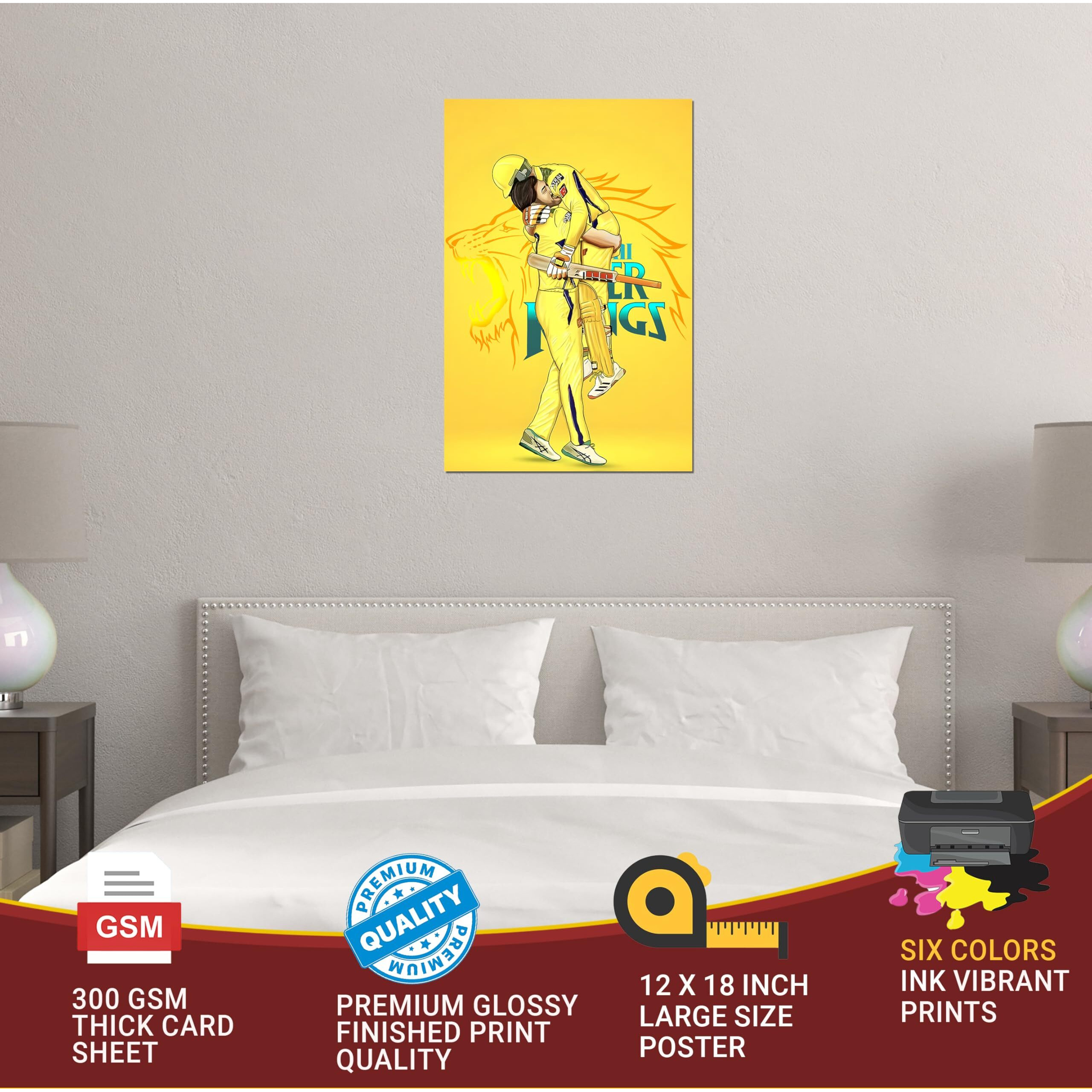 Roostaflag Ms Dhoni Poster For Wall | Dhoni 7 Sticker | Msd Posters For Wall | Dhoni Wall Stickers | Dhoni A3 Poster | Dhoni Sticker Wall | Dhoni Posters For Home, Office, Bedroom