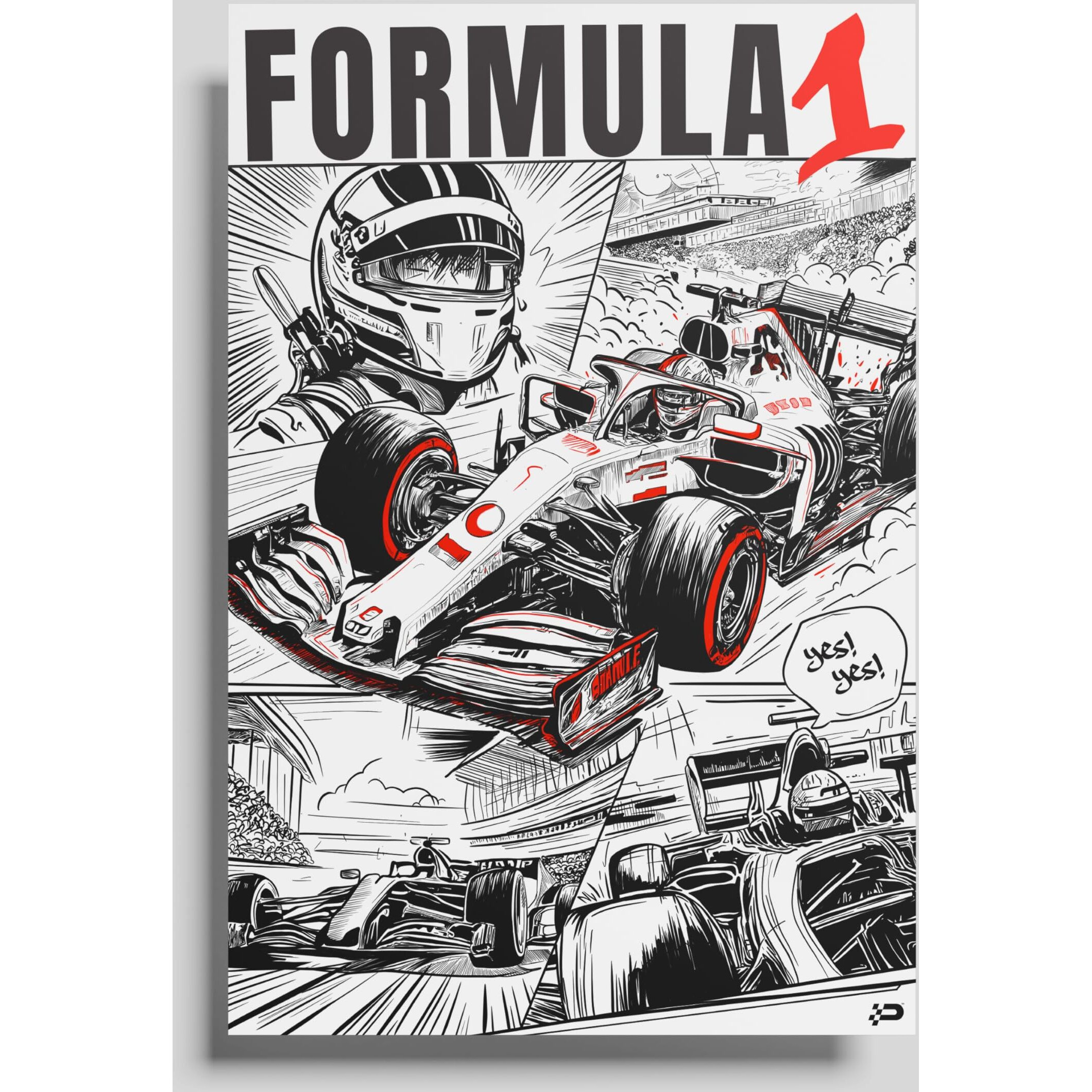 Podiumpe Formula One Poster Art For Walls | F1 Artwork For Home Decor | A3 | 300 Gsm | Glossy | No Frame