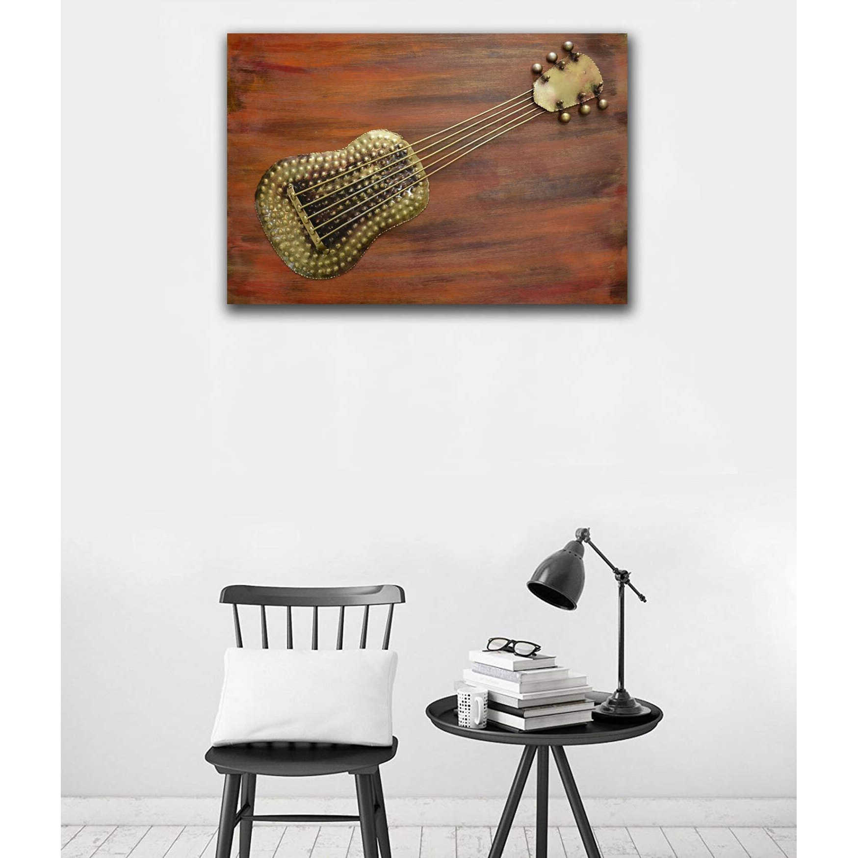 Collectible India Metal Wood Wall Mounted Art Sculpture (28 X 20 Inch, Golden & Brown)