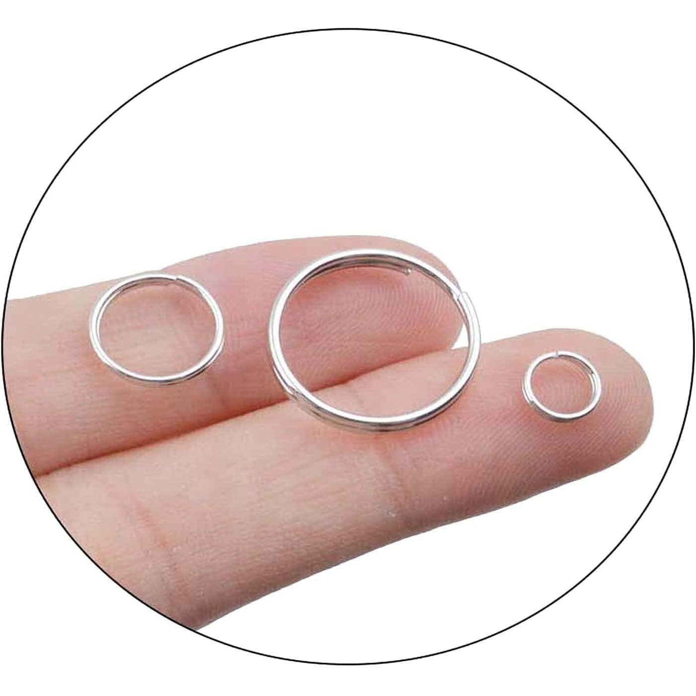 Diy Crafts 19 Pcs, Mix Silver, 6/10/15Mm Double Loop Jump Rings Small Key Chain Rings Round Metal Split Rings For Keys Organization And Craft Making, (19 Pcs, Mix Silver)