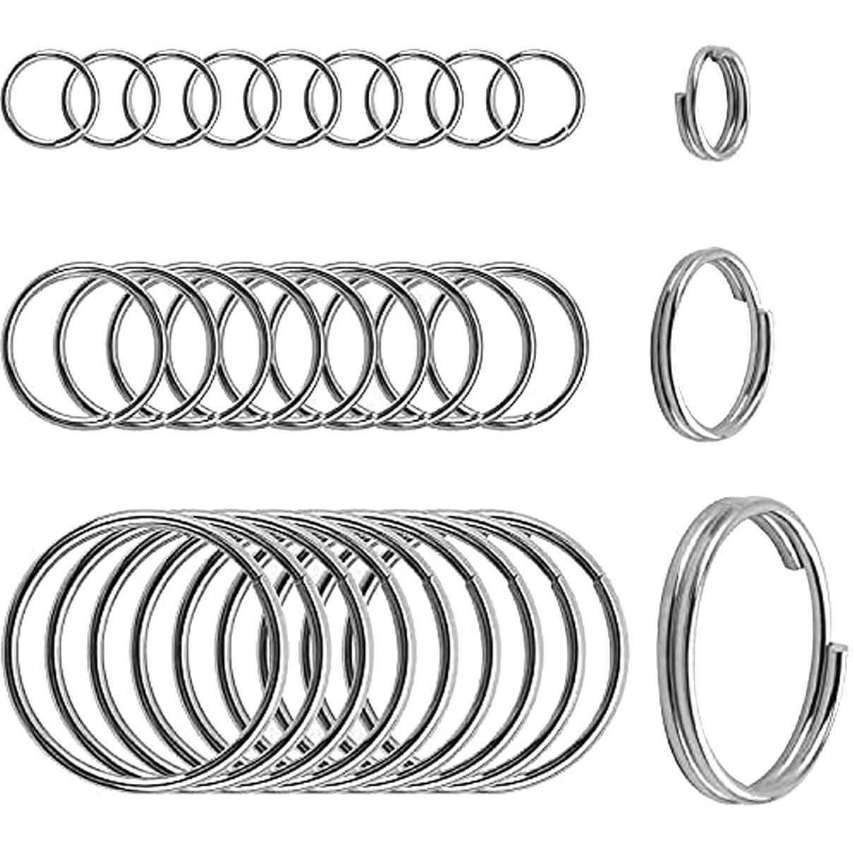 Diy Crafts 19 Pcs, Mix Silver, 6/10/15Mm Double Loop Jump Rings Small Key Chain Rings Round Metal Split Rings For Keys Organization And Craft Making, (19 Pcs, Mix Silver)