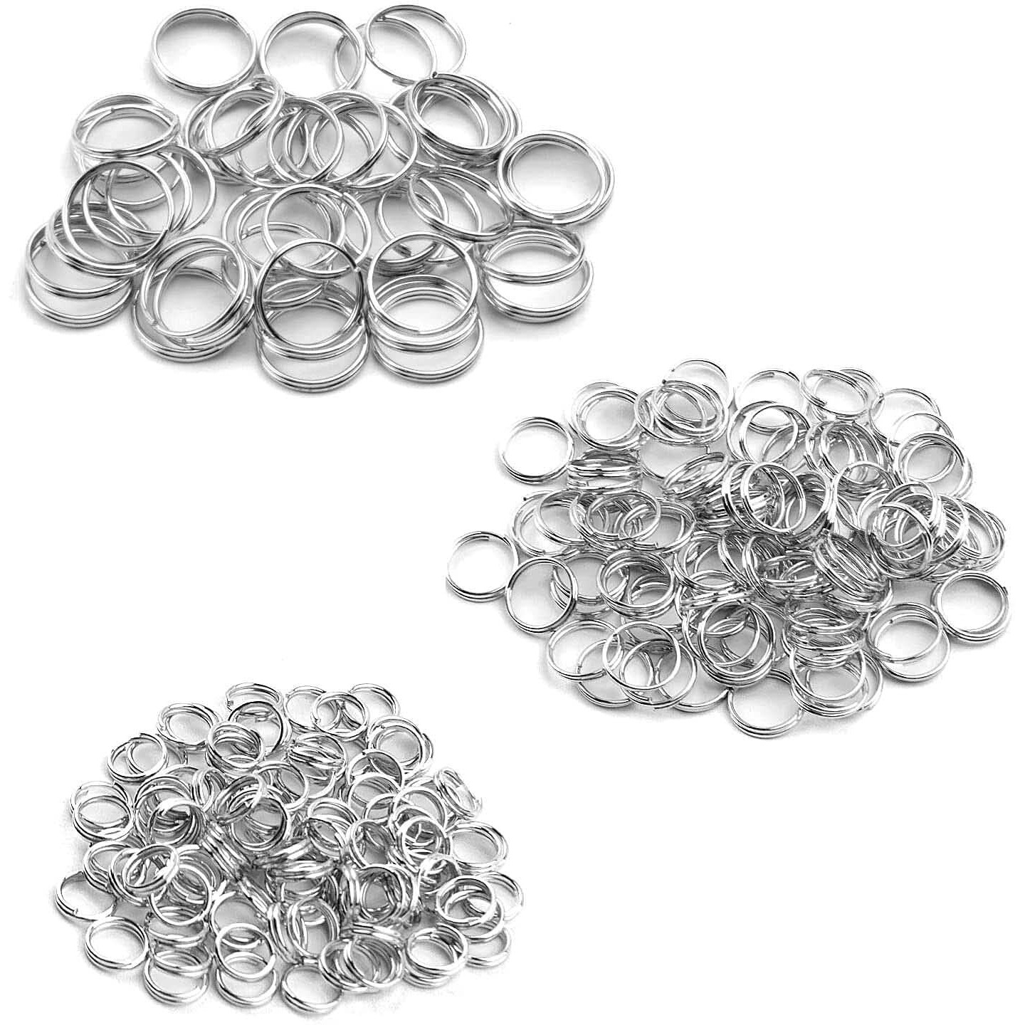 Diy Crafts 19 Pcs, Mix Silver, 6/10/15Mm Double Loop Jump Rings Small Key Chain Rings Round Metal Split Rings For Keys Organization And Craft Making, (19 Pcs, Mix Silver)