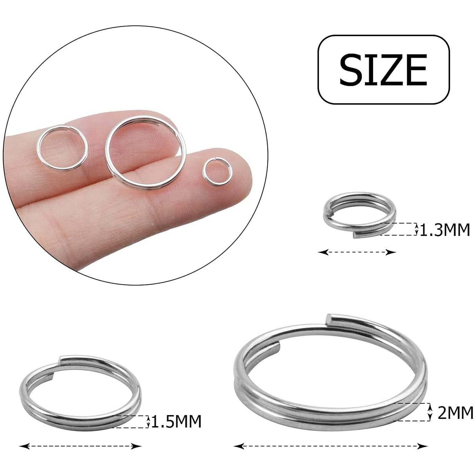 Diy Crafts 10 Pcs, Chrome Silver, 6/10/15Mm Double Loop Jump Rings Small Key Chain Rings Round Metal Split Rings For Keys Organization A (10 Pcs, Chrome Silver)