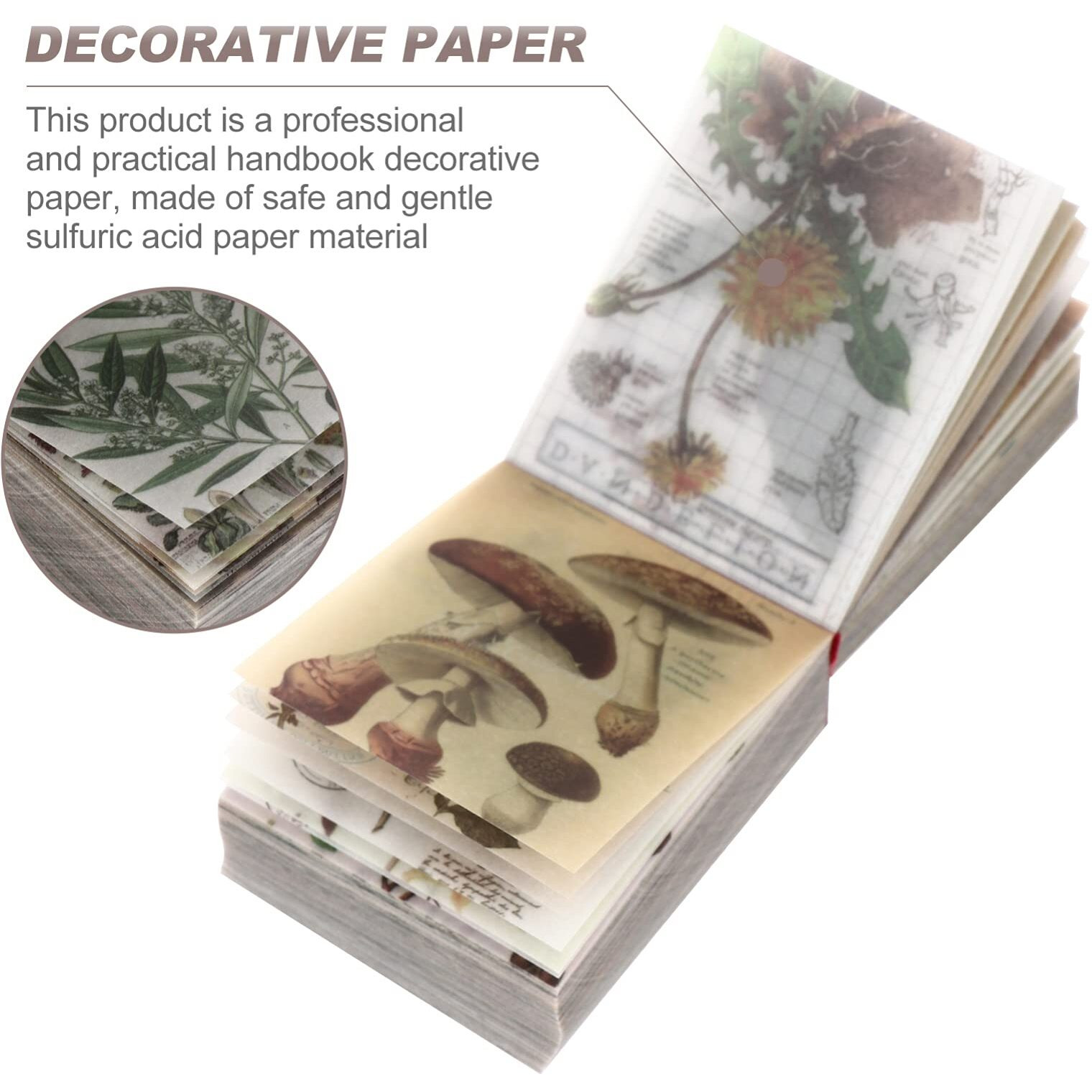 Artibetter Vintage Scrapbooking Diy Material Paper Pack Floral News Paper Letter Decorative Antique Retro Natural Collection Art Craft Diary Journal Embellishment Supplies
